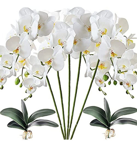 Hinyoco 5 Piezas De Flores Artificiales De Phalaenopsis Y 2 0