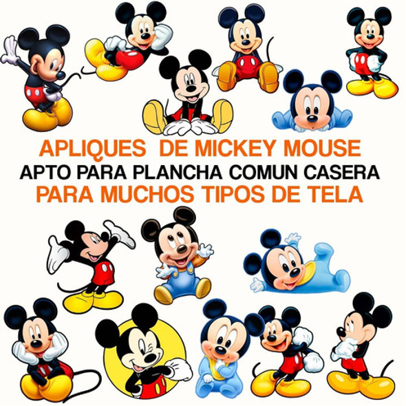 Parches Termoadhesivos Mickey Mouse Disney  Aplique Textil 0 Parches Termoadhesivos Mickey Mouse Disney  Aplique Textil 0