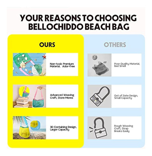 Bellochiddo Bolsas De Malla Para Juguetes De Playa 1