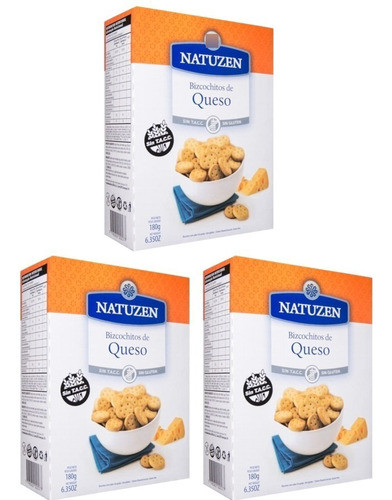 Bizcochitos De Queso Natuzen Sin Tacc Galletitas 180gr X 3 0