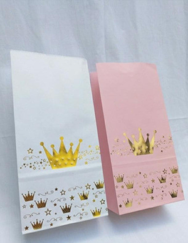 Bolsas Cotillón Stamping Coronas Doradas X 50 Unidades 0