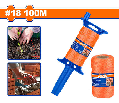 Enrollador + Hilo Naranja Albañil X 100m Wadfow Wrz3318 0