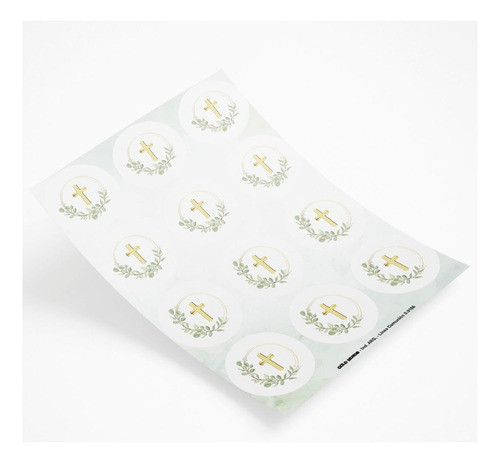 10 Planchas Stickers Autoadhesivos X 12u Comunion Green 0