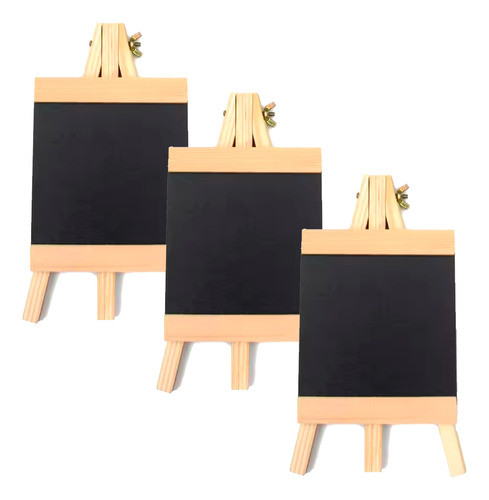 Kit 3 Mini Quadro Negro De Giz Em Madeira 29x16cm 0