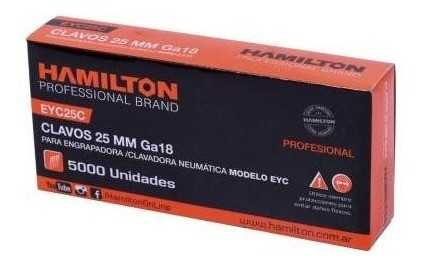 Clavos 25 Mm Caja X 5000 Hamilton 0