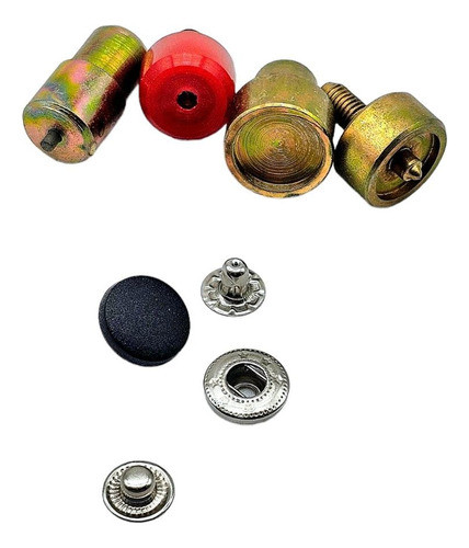 Matriz Tmp + Broches Resorte 17  Tapa Nylon Negra X 100 0