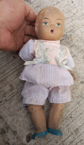 Muñeca Antigua Bebota De Pasta Marca Famil 0