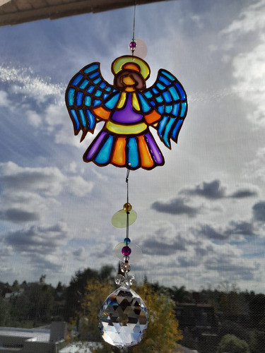 Atrapasol Angel De La Guarda. Cairel Esfera De Cristal 1