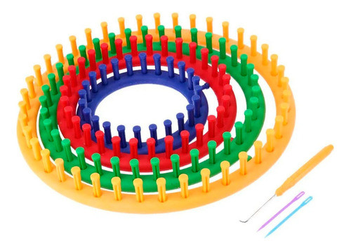 4 Tear Circular Plástico Colorido Gorro Touca Cachecol Tricô 1