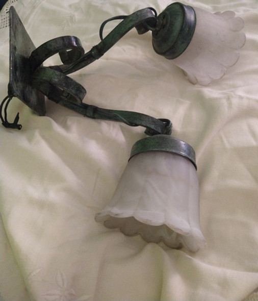 Hermoso Aplique Hierro Patinado Con Tulipas 1