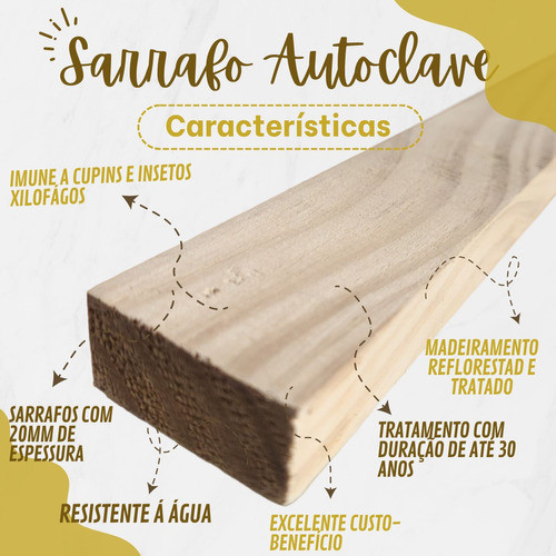 6 Ripas P/ Artesanato Madeira Ripada Pinus Tratado 2x4,5x50 1