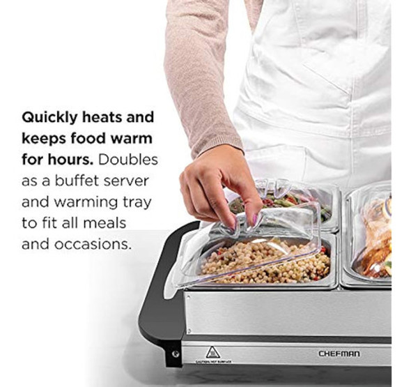 Chefman Electric Buffet Server + Bandeja De Calentamiento Co 1