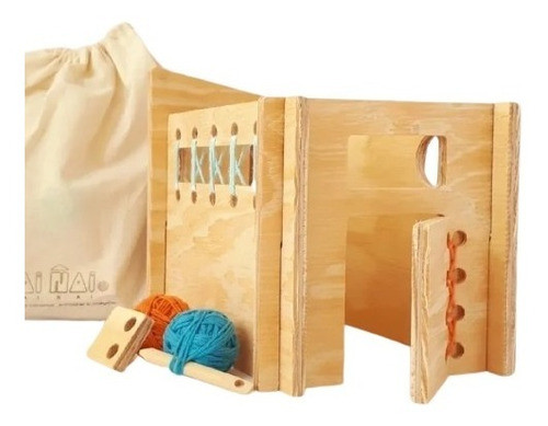 Kit Para Armar Casa De Madera Encastre + Enhebrado Con Lana 0