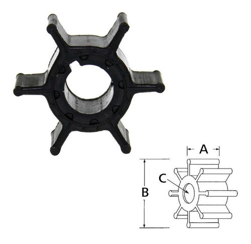 Rotor De Bomba De Agua Yamaha 9.9-15hp 1984-95 Motor Nautico 0