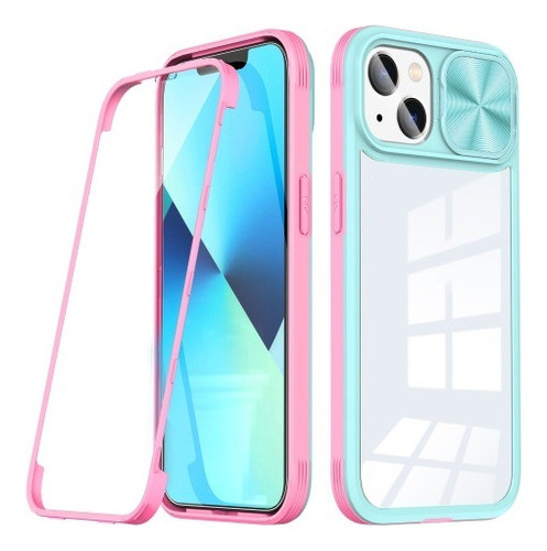 Cover Slide 360º Turquesa / Rosado - iPhone 14 Icase 0