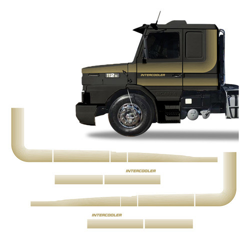 Faixa Scania 112 113 1986/1991 Intercooler-dourado-genérico 0