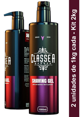 2kg Shaver Gel De Barba Classe A Evita Irritação E Coceira 0