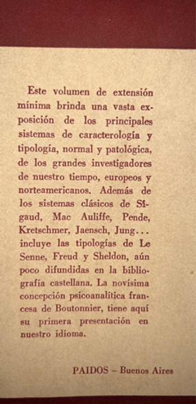 La Caracterología . Guy Palmade. Explicación De Psicología 1