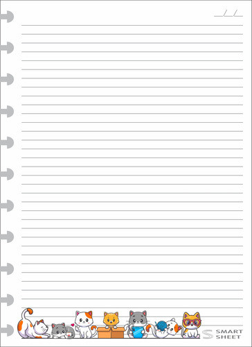Refil Caderno Inteligente 90g G 11 Furos Gatinhos 200 Folhas 0