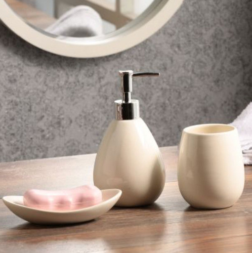 Set De 3 Accesorios De Cerámica Para Baño 1