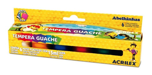 Témpera Acrilex Caja Con Visor 6 Colores - Mosca 0