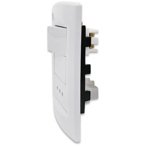 Plaqueta Armada C/bipolar + 3 En Línea Blanco Puro 1