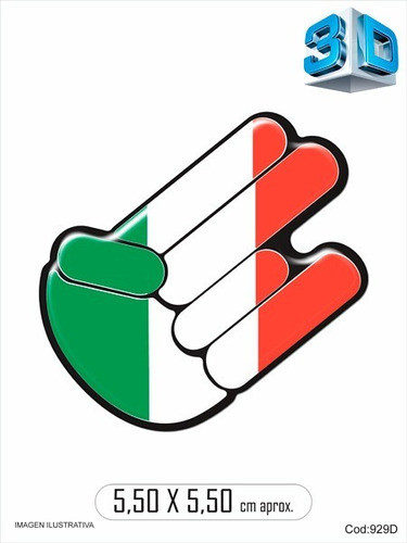 Calco Bandera Italia Italy Mano Resinada Dome 1