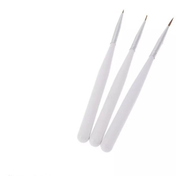 Set 3 Pinceles Liner Pelo Corto Decoracion De Uñas Nail Art 1