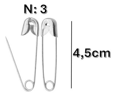 Alfinete De Seguranca N3 4,5 Cm Pacote Com 500un Cor Prata 1