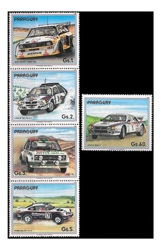 Autos De Rally - Paraguay 1987 - Serie Mint - Yv 2309-13 0