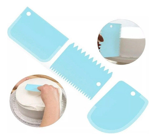 3 Raspador Bolo Profissional Reutilizável Para Confeitar 1