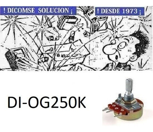 Potenciómetro Carbon 24mm 250k Log. A Eje L=25mm Di-og250k 0