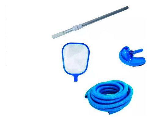 Kit Limpieza Pileta Barrefondo Manguera Sacahoja Mango 3.60m 0