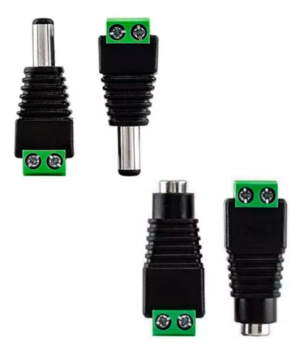 Kit Conector P4 Borne 10 Macho X 10 Femea Camera Cftv Fonte 0