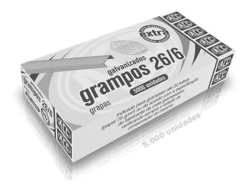 Grampo Grampeador 26/6 Galvanizado 5000 Un Acc 0