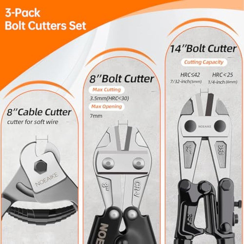 Juego De 3 Cortadores De Pernos, Cortador De 1