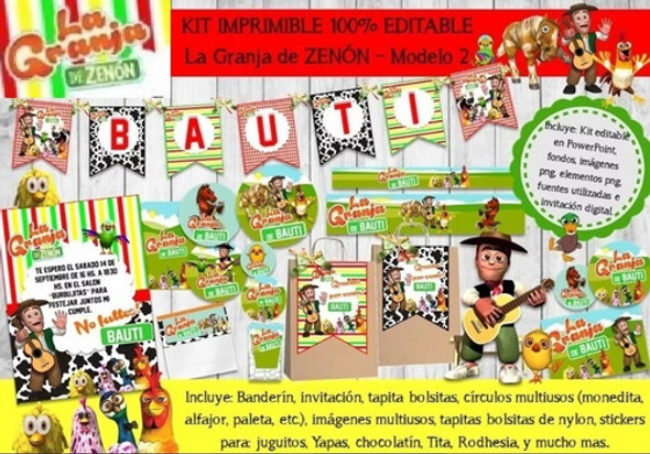 Kit Imprimible La Granja De Zenon 2 Candy Bar 1