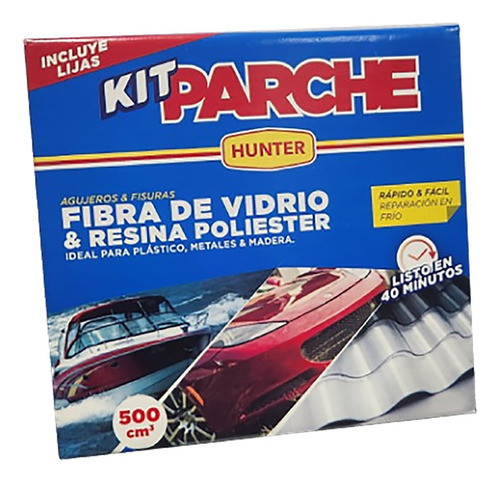 Kit Parche Agujeros Y Fisuras Fibra De Vidrio Hunter 500cm3 0