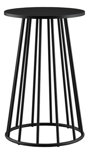 Base Cone Aço Carbono Para Tampo Madeira Ou Vidro Preto 0