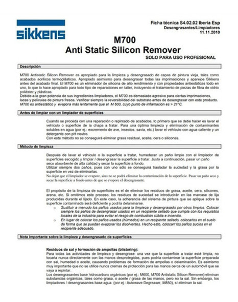 Sikkens Thinner M700 Anti Silicon Remover - 5lt 1