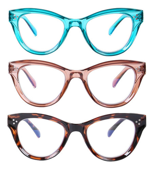 Aqwano Gafas De Lectura De Gran Tamao Para Mujer, Con Bloqu 0