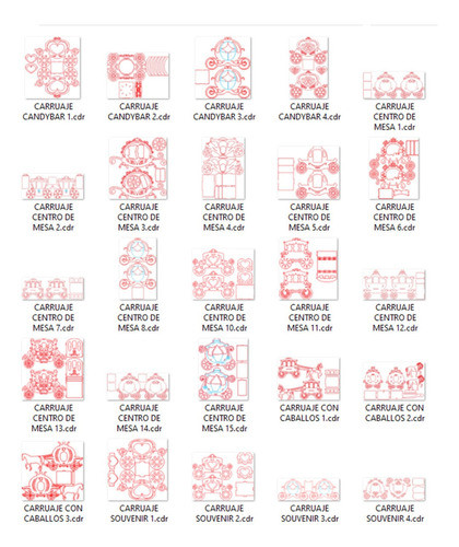 Pack De Vectores Corte Laser - 25 Carruajes Encastrables 1
