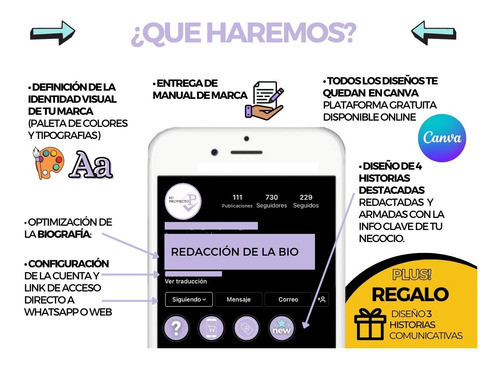 Diseño Instagram Bio Historias Portadas + Tutorial Canva 1