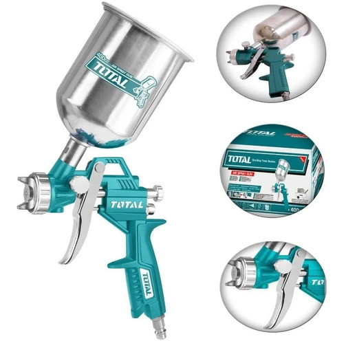Pistola Pintar Neumatica Gravedad 400cc Total Tacho Metálico 1