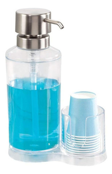 Dispensador De Enjuague Bucal Con Soporte Y Vaso De Plástico 0 Dispensador De Enjuague Bucal Con Soporte Y Vaso De Plástico 0
