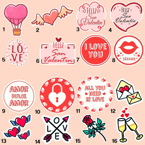 100 Stickers 6cm Dia Enamorados Autoadhesivos San Valentín2 1