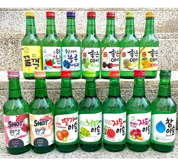 Soju Churum E Jinro 360ml 12% | Bebida Coreana Kit 4 Sabores 1