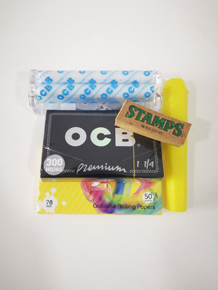 Block Ocb 300 Hojas + Máquina Lion 78mm Colores / Papeles 1