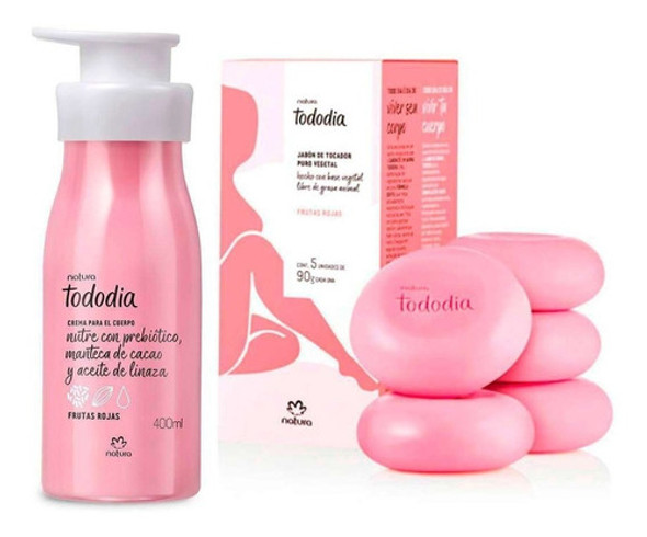 Kit Frutas Rojas Crema  Y Jabones Natura Caballito Stock 0