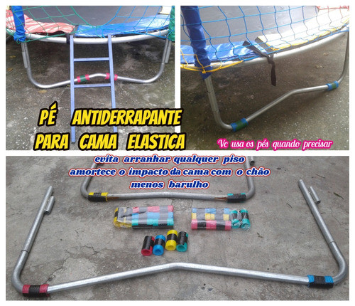 Pé P/cama Elastica Anti Ruido Evita Arranhar Piso Kit C/16 1